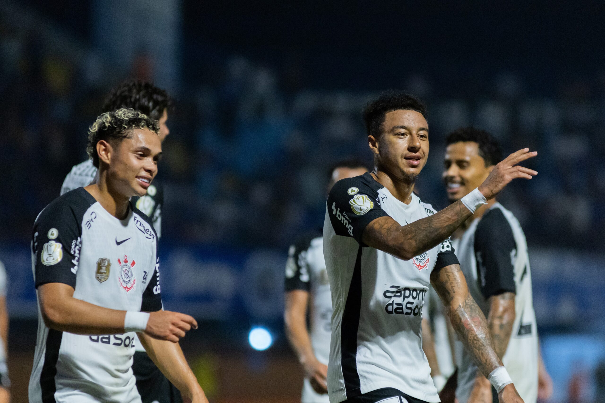 Jesse Lingard comemorando gol pelo Corinthians na Copa do Brasil 2026