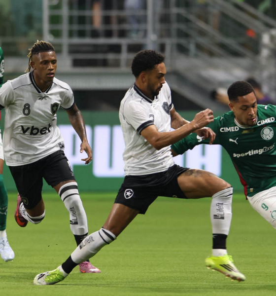 Vitor Roque, do Palmeiras, contra o Botafogo no Brasileirão 2026