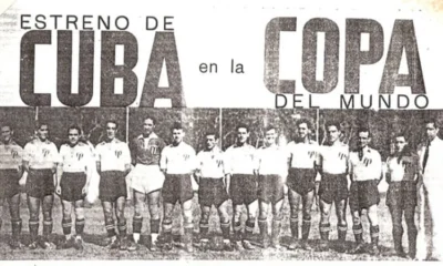Reprodução de um cartaz de 1938 que celebra a estreia da seleção de Cuba na Copa do Mundo daquele ano, disputada na França, e que seria a única participação da ilha na história dos Mundiais.